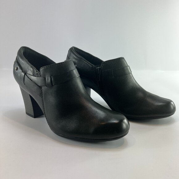 Clarks Bendables Leather Zip Ankle Booties - Picture 1 of 16